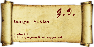 Gerger Viktor névjegykártya